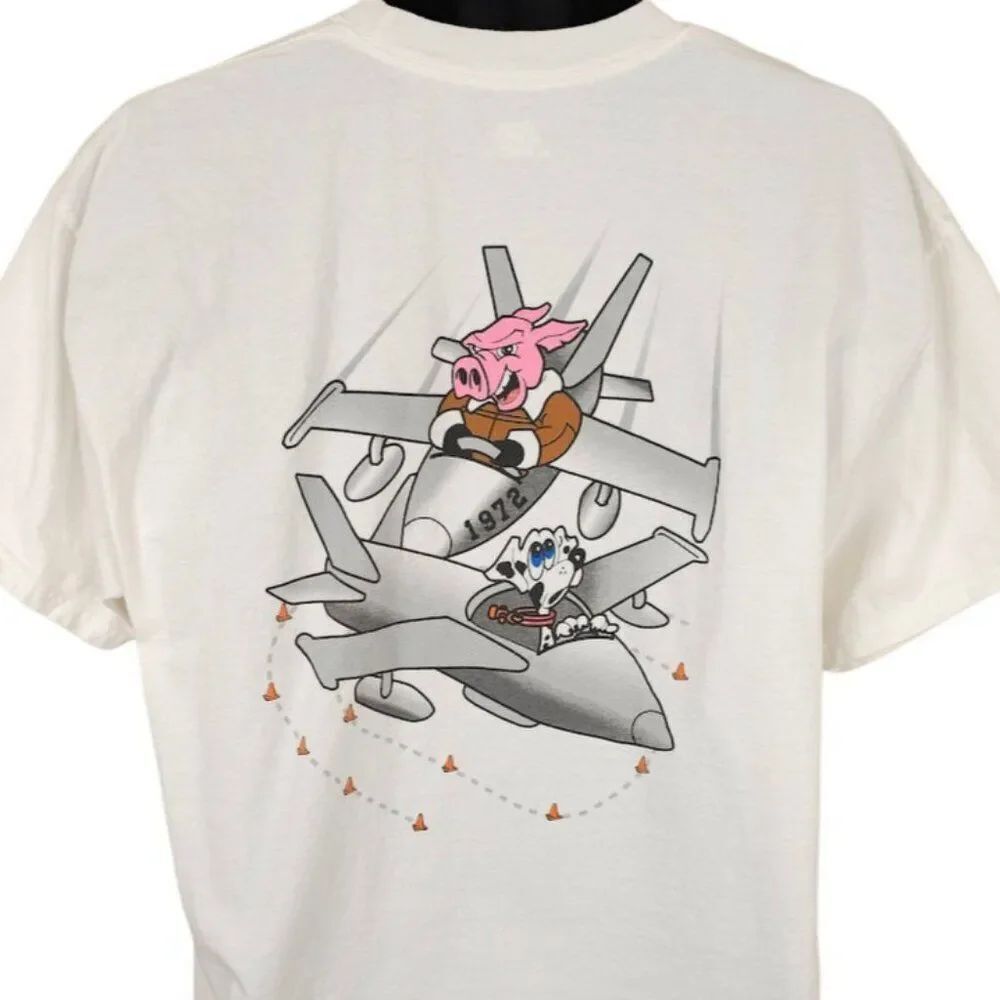 EVOC Top Gun T Shirt Mens Size XL White Fighter Pilot Hog 1972